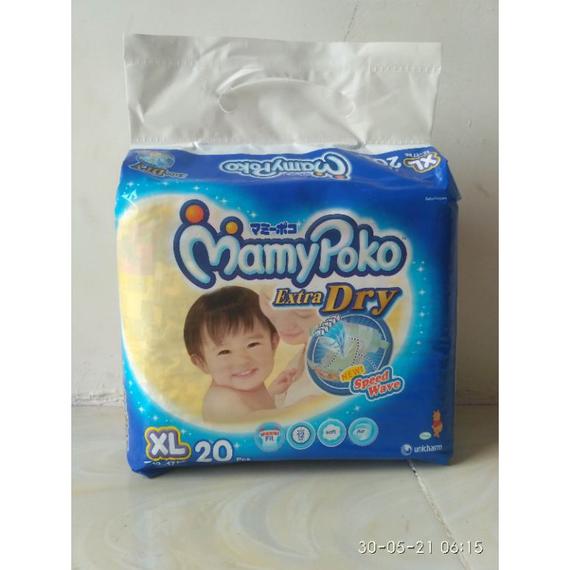 mamypoko extra dry perekat XL20 exp 2022 tgl pembuatan 2019
