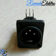 Jack Canon Male Body Segi Kotak PVC Hitam / Jek Mixer / Amplifier