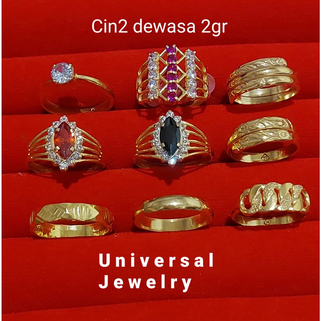 Cincin Dewasa Emas Muda dua gram