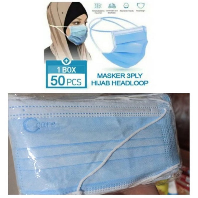 masker hijab isi 50pcs include box