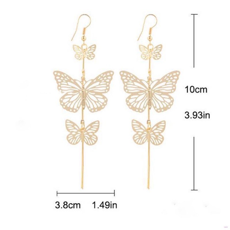 Anting Wanita Kupu-kupu Gold &amp; Silver Women Earrings Butterfly
