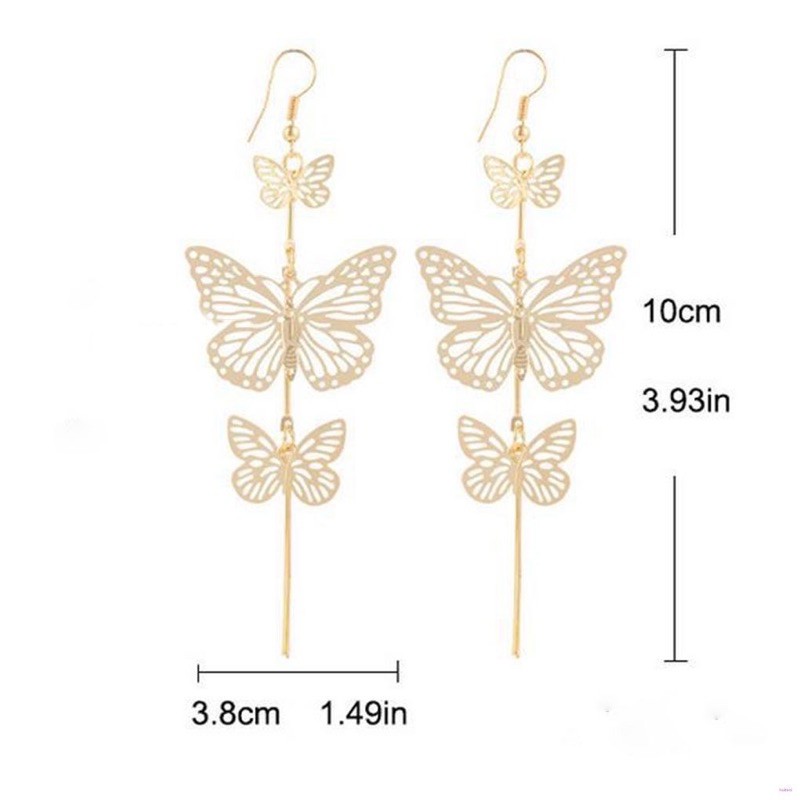 Anting Wanita Kupu-kupu Gold &amp; Silver Women Earrings Butterfly