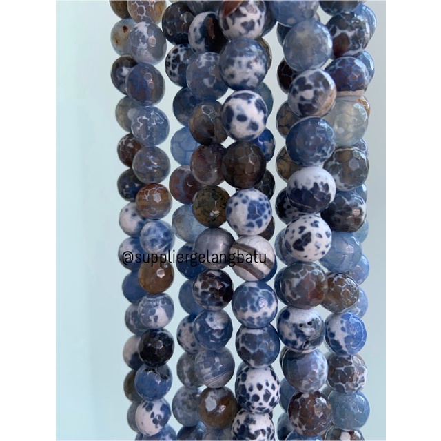 bahan batu 10mm SODALITE CUTTING aksesoris FACET gelang kalung batu