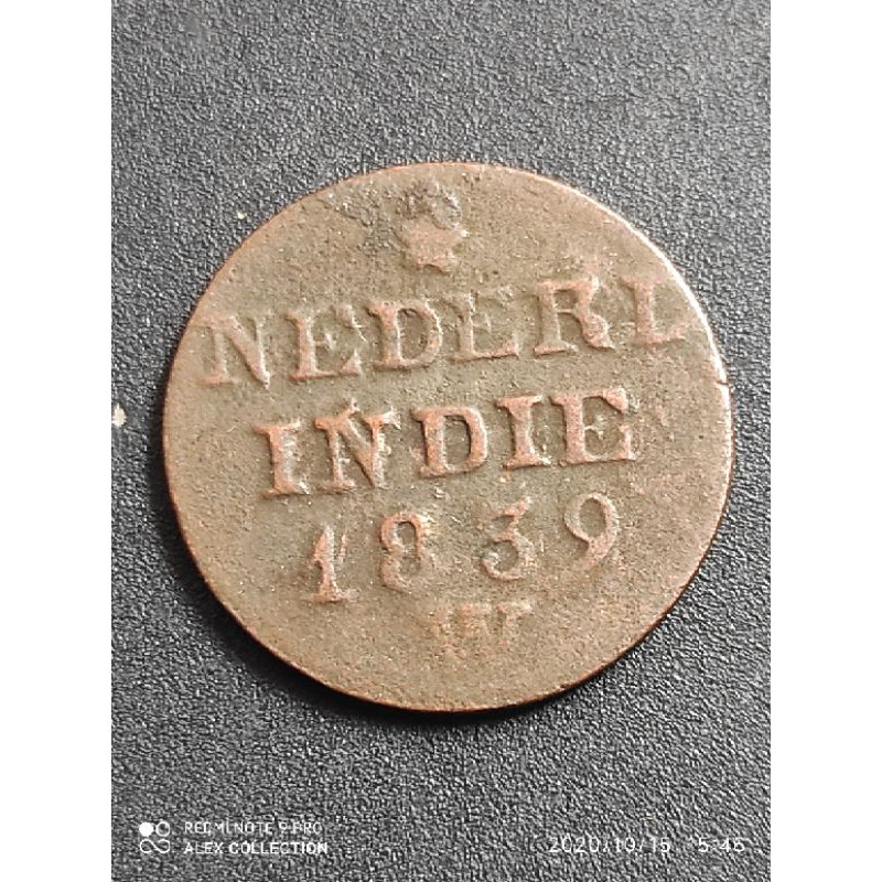 koin nederl indie 1 cent 1839 W