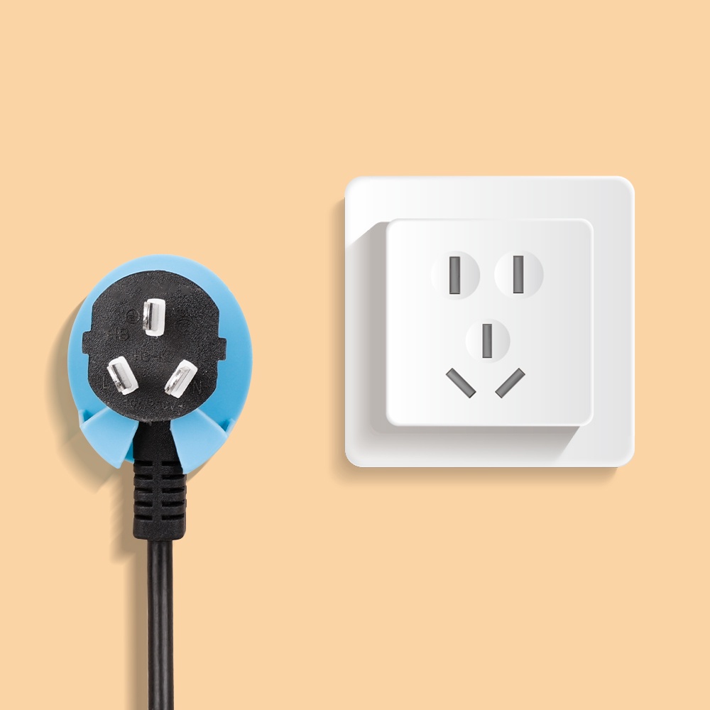 2 Pcs Rak Gantung Penyimpanan Power Socket Listrik Multifungsi Dengan Perekat Kuat