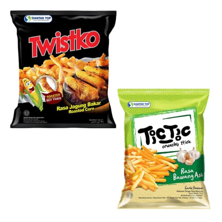 

Twistko Premium 70 gr + Tic Tic Bawang 70 gr Promo Snack