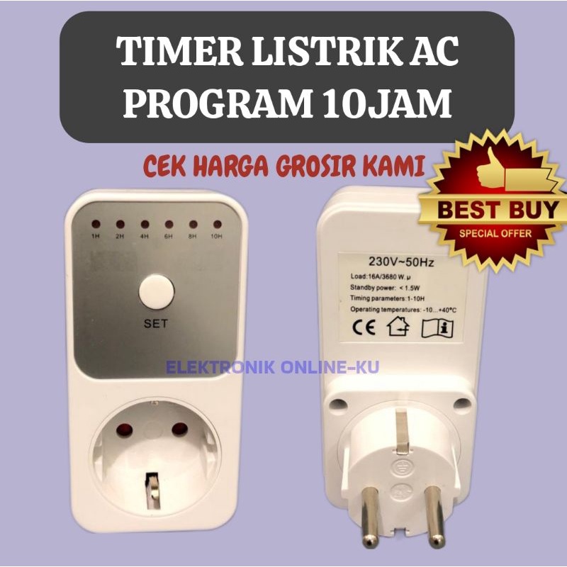 STOP KONTAK TIMER LISTRIK OTOMATIS PROGRAM 10 JAM