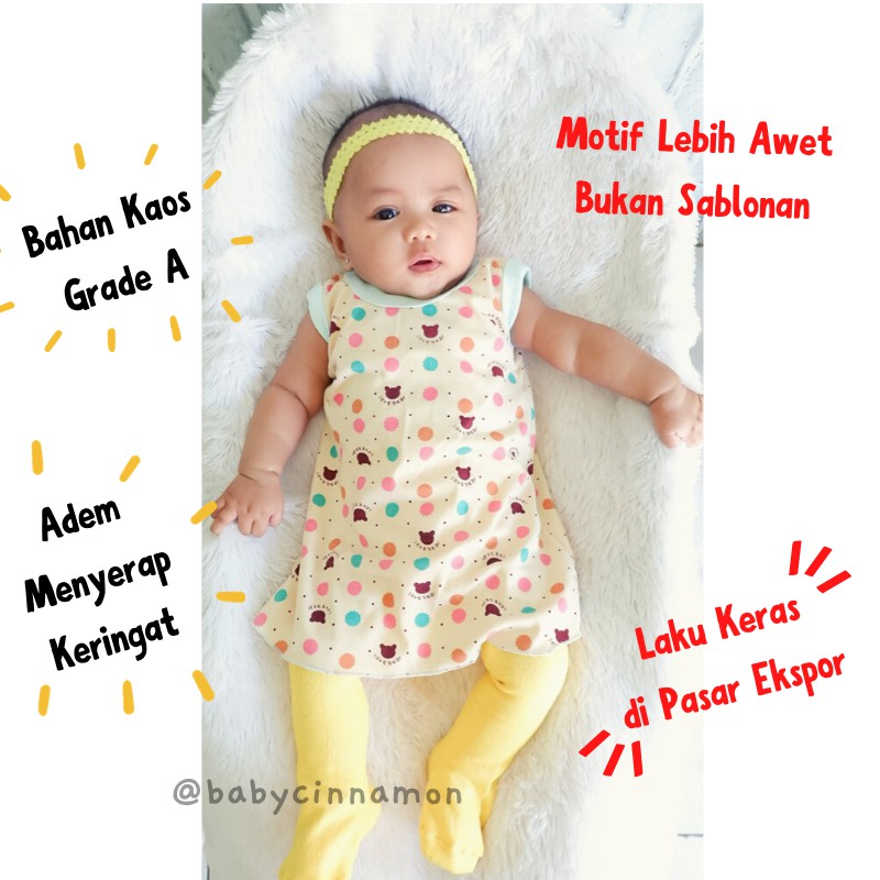 (BISA PILIH MOTIF) Daster Yukensi uk Bayi 0-12 Bulan / Baju Tidur Baby Adem Bahan Kaos Meylan Anak Perempuan babycinnamon