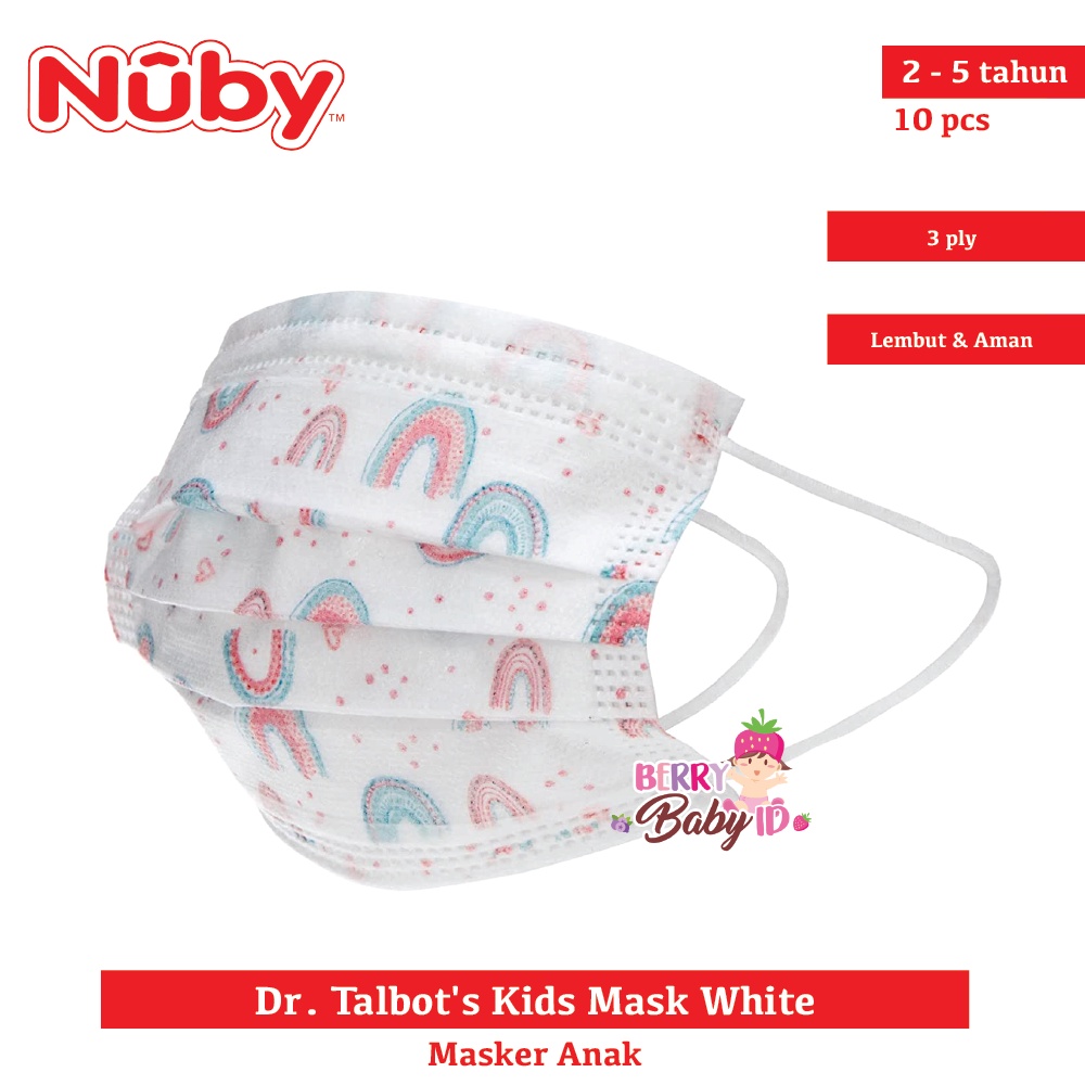 Nuby Dr. Talbot's Disposable Face Mask Masker Anak Earloop 10 pcs Berry Mart