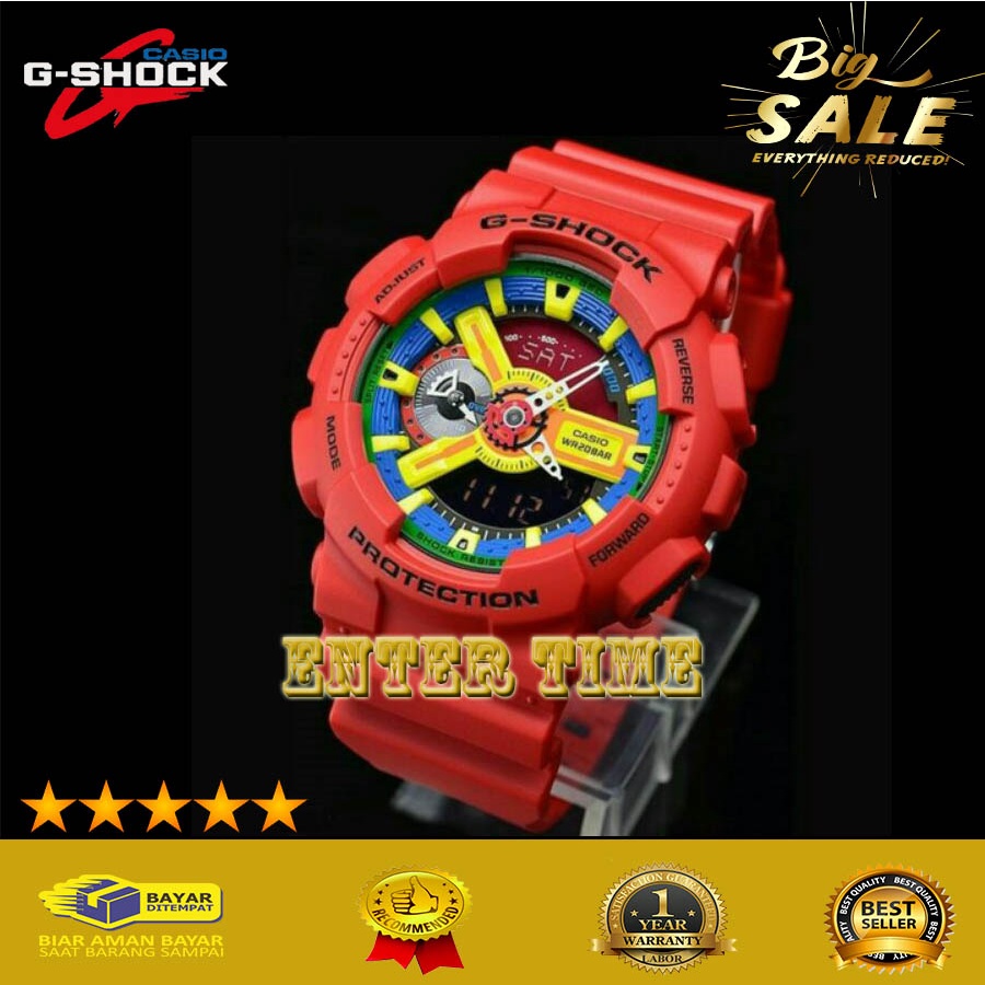 HOT SALE  JAM TANGAN PRIA TERBARU CASIO G SHOCK TYPE GA 110FC 1A RUBBER STRAP JAM TANGAN PRIA TERBAR