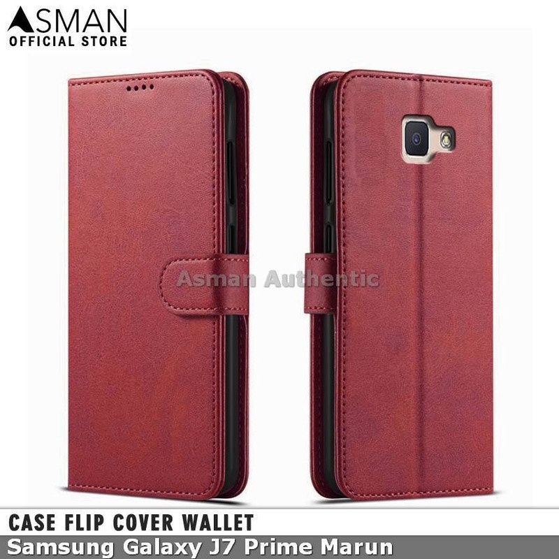 Case Samsung Galaxy J7 Prime Leather Flip Cover Premium Edition