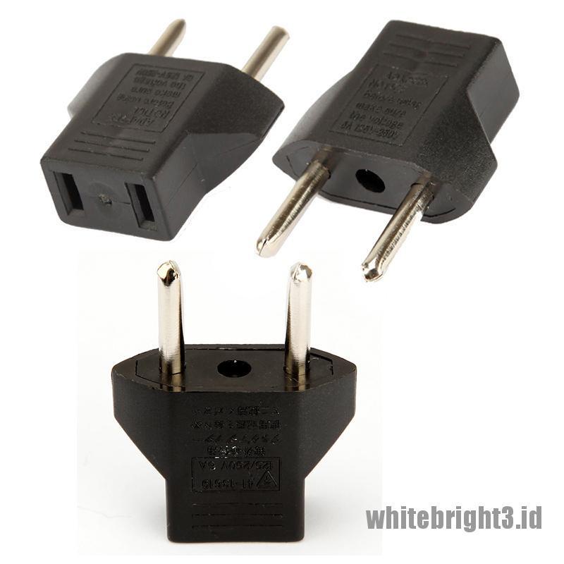< White3 > 3pcs Adapter Konverter Power Charger Dinding Plug USA Ke EU Untuk Travel