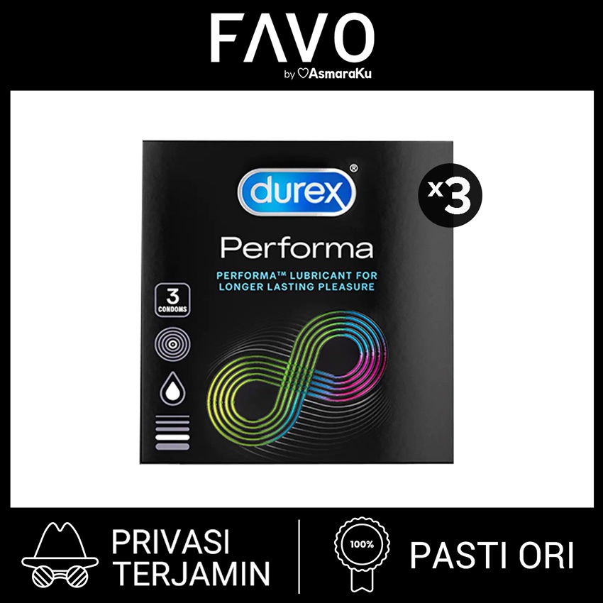 Kondom Durex Performa isi 3 Pcs (3 Box) – Kondom Tahan Lama