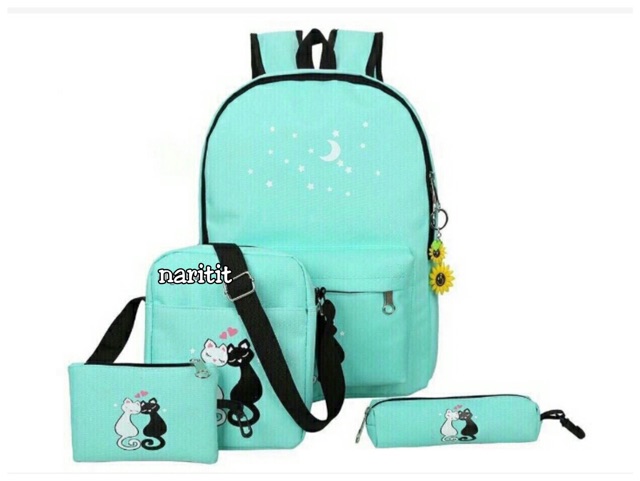 Ransel kucing backpack kucing tas anak ransel anak tas sekolah anak motif kucing ransel 4in1 murah