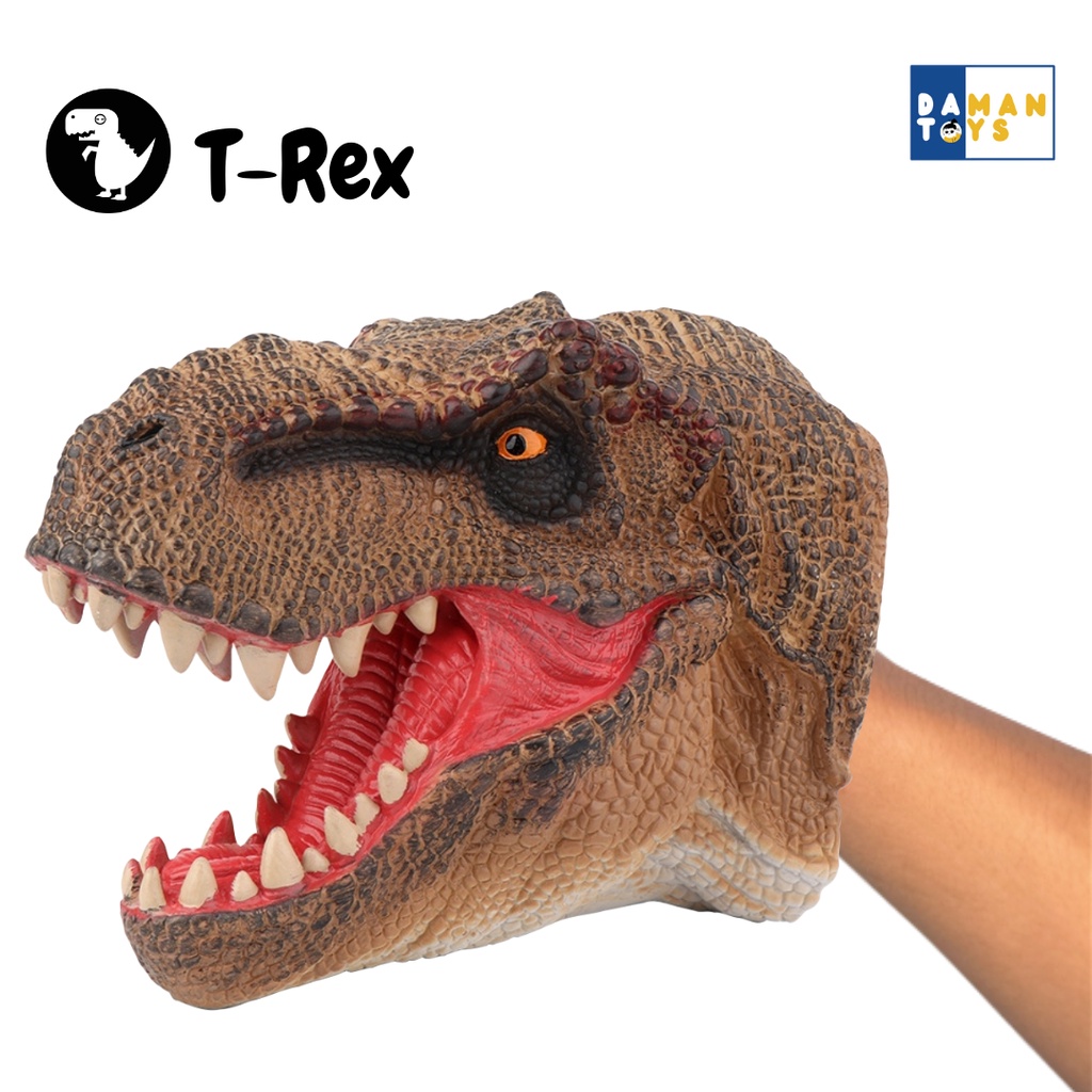 Mainan Boneka Tangan, Hand Puppet Dinosaurus untuk Anak-Anak, Karet Realistis, mainan Dino Bunyi