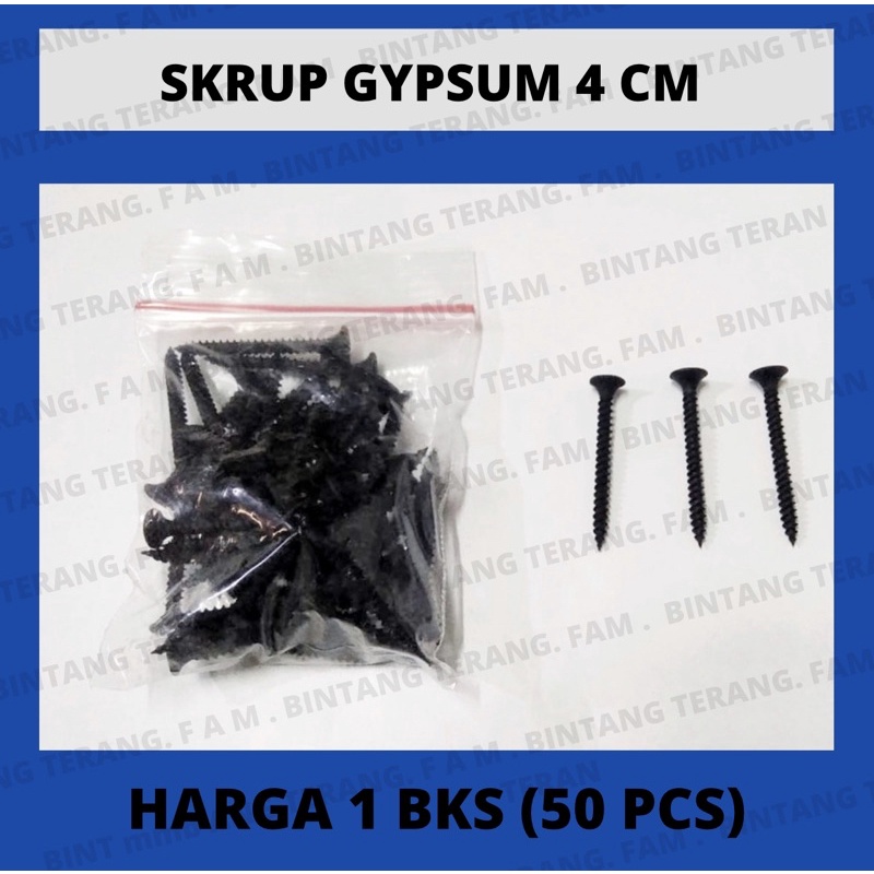 1 BKS Sekrup Gypsum 4CM/ Skrup Gypsum/ Baut Gypsum/ Skrup Gypsum Murah/ Sekrup Gypsum murah