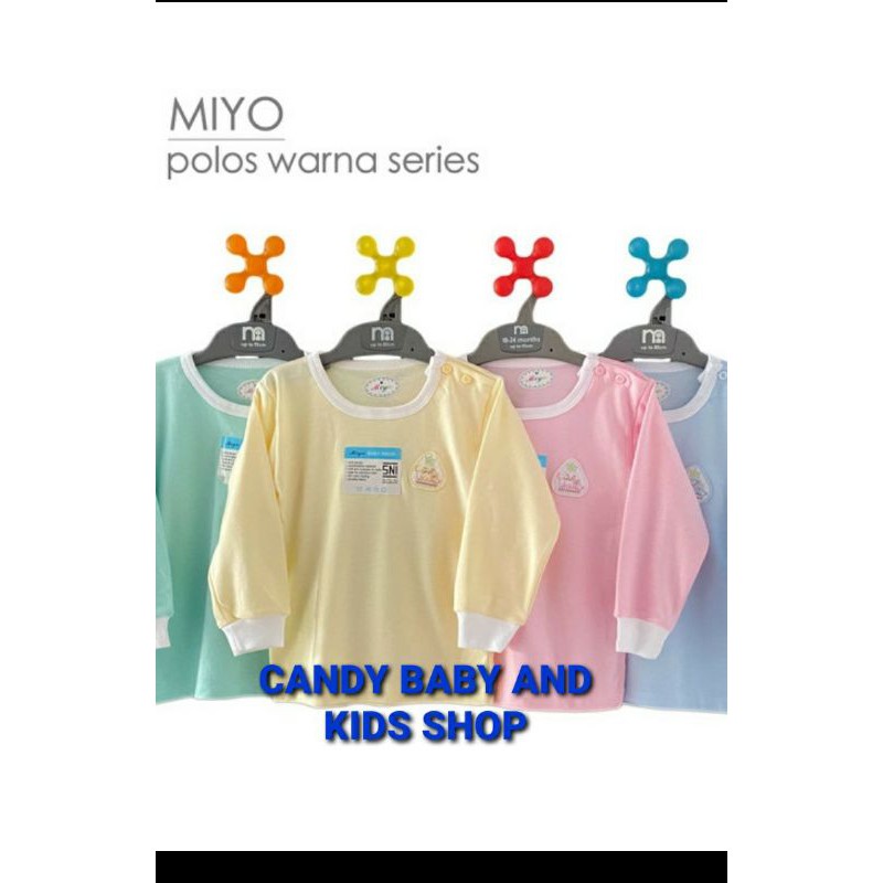 Oblong Miyo Bayi Anak Gulon Baju Atasan Polos Warna M L Pendek Panjang isi 3 SNI Murah Halus Lembut