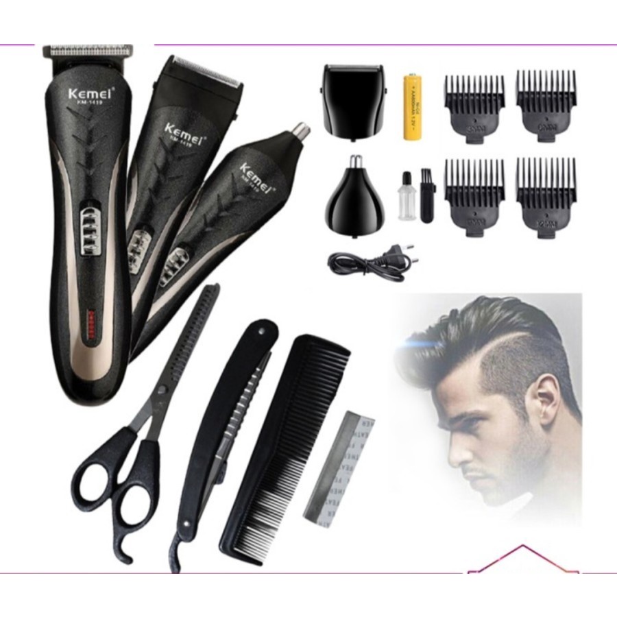 Barangunik2021-Cukur Rambut Kemei hair clipper km-1419 cukuran rambut,kumis,jenggot,bulu hidung - km 1419/Cukuran Kemei