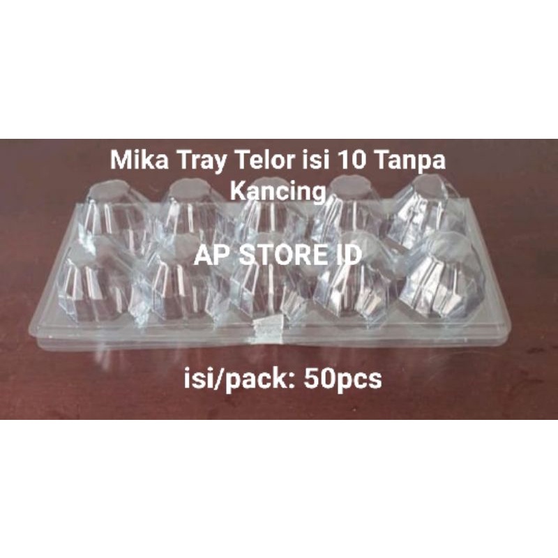 isi 50pcs Mika Tray Telor isi 10 Tanpa Kancing