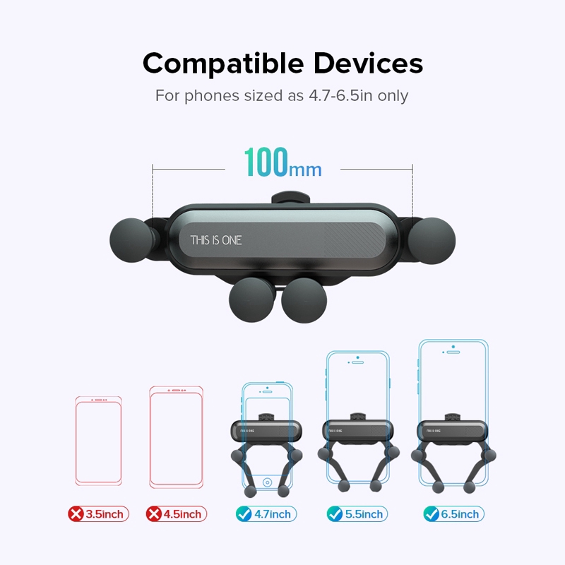 360 ° Bracket Dudukan Handphone Universal Multifungsi Untuk Kisi Ac Mobil Android iPhone