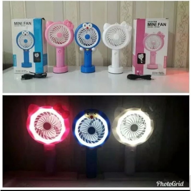 Kipas angin mini portable kipas mini led portable karakter kipas genggam (random)