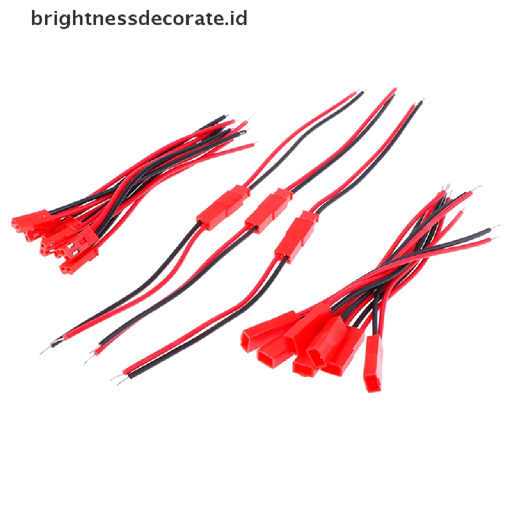 20pcs Kabel Konektor 2 Pin Male Female Jst Plug 22 Awg Untuk Rc