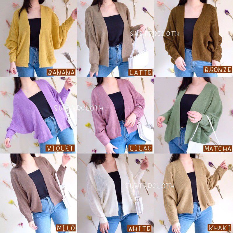 Batwing knit cardy premium / Batwing cardigan rajut tebal 7get / kardigan kalelawar rajut tebal