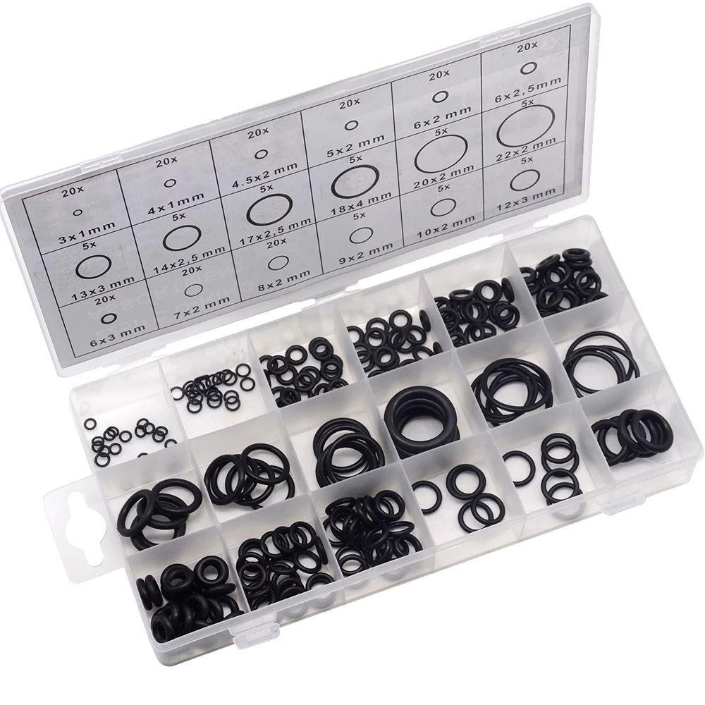 Lanfy O-Ring Washer Assortment Kit Hitam Dengan Box Plactic Gasket Karet Kedap Air Silikon