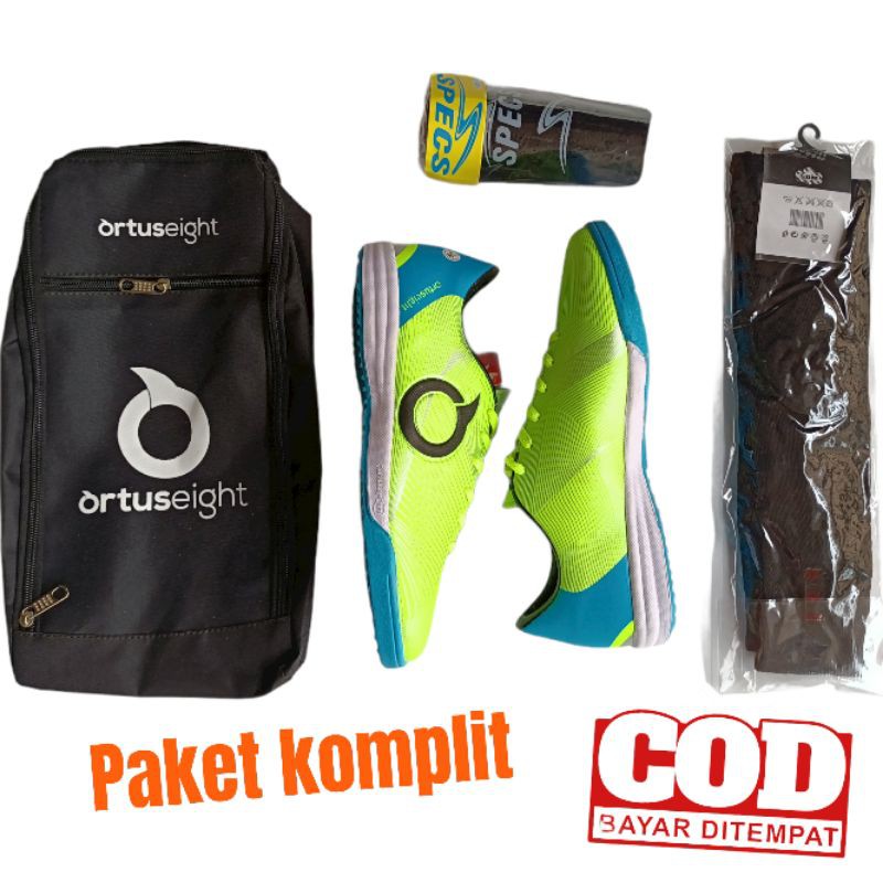 PAKET KOMPLIT Sepatu Futsal Ortuseight jogosala,Catalyst Motip Warna Terbaru