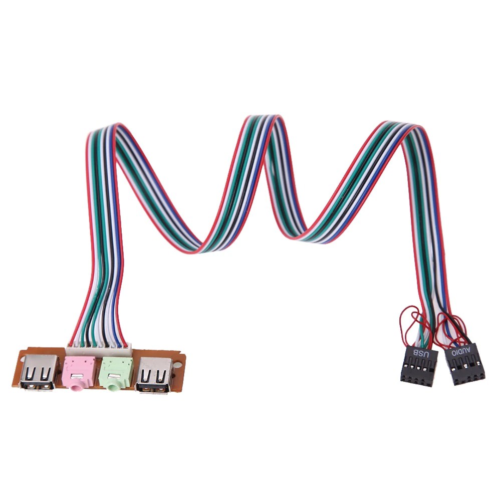 Bebas ongkir 2 Ports  Desktop chost case Front I/O Panel USB 2.0 PC Computer Case Front Panel USB