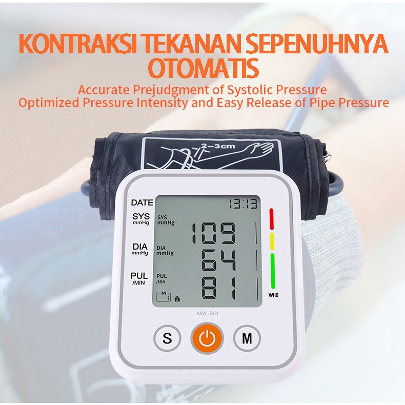 BLUE SKY Siaran suara Tensimeter Digital Alat Cek Pengukur Tekanan Tensi Darah Digital Tensimeter Sphygmomanometer bersertifikat FDA