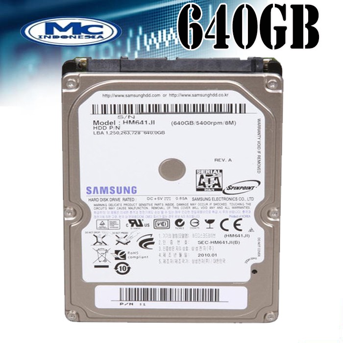 Hardisk HDD Harddisk Internal Laptop SATA  640GB All Merk