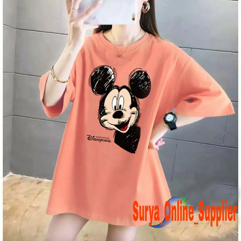 Tshirt Wanita Mickey Oversize Pakaian Wanita Big Size Fit XXXL