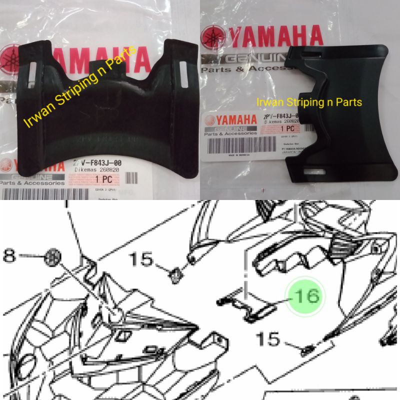 Cover Tutup Sambungan Leher Tengah Atas Inner Dada Yamaha Jupiter MX King 150 ORIGINAL