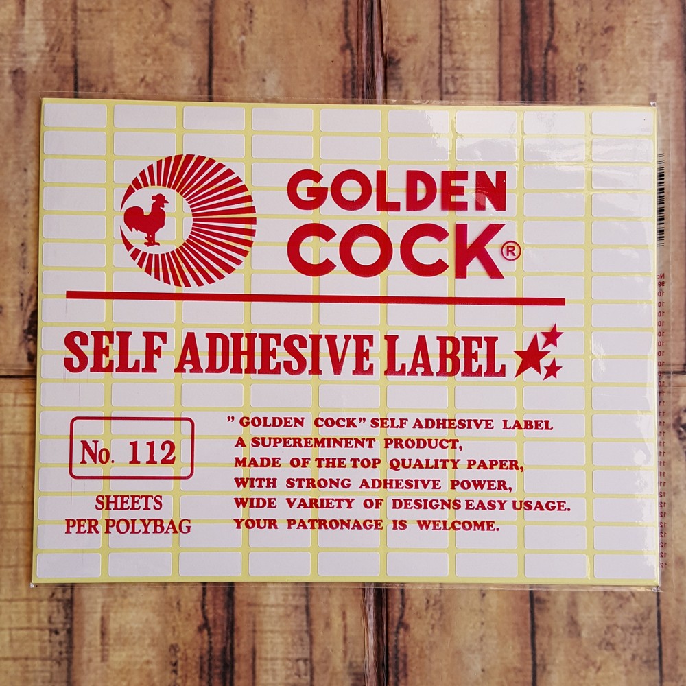 Label Golden Cock No. 112 - Self Adhesive Label 112 - Sticker