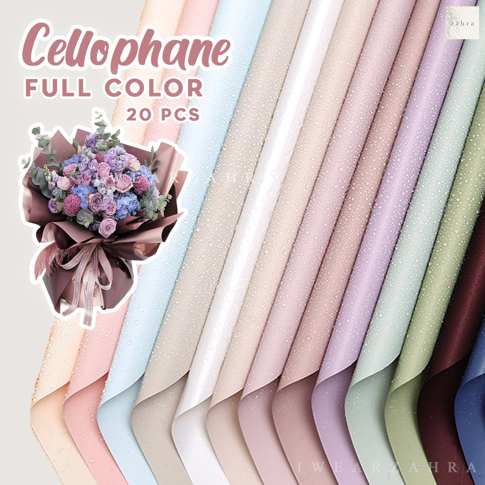 FLOWER WRAP CELLOPHANE FULL COLOR [20 PC] - Kertas Buket Bunga Wrapping Paper Bungkus Kado Bouquet Kebutuhan Florist Gift Wrap Graudation Wisuda Craft Hampers Kerajinan Tangan Dekorasi Rumah