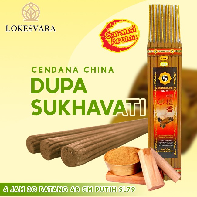 Dupa Hio Wangi Harum Sukhavati Cendana China 4 Jam 30 Batang 48 cm