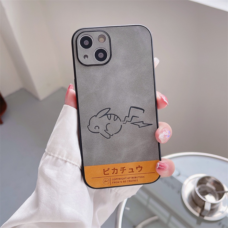 Case Bahan Kulit Desain Pikachu Tahan Banting Untuk Iphone 13 12 11 PRO MAX X XS XR XS MAX