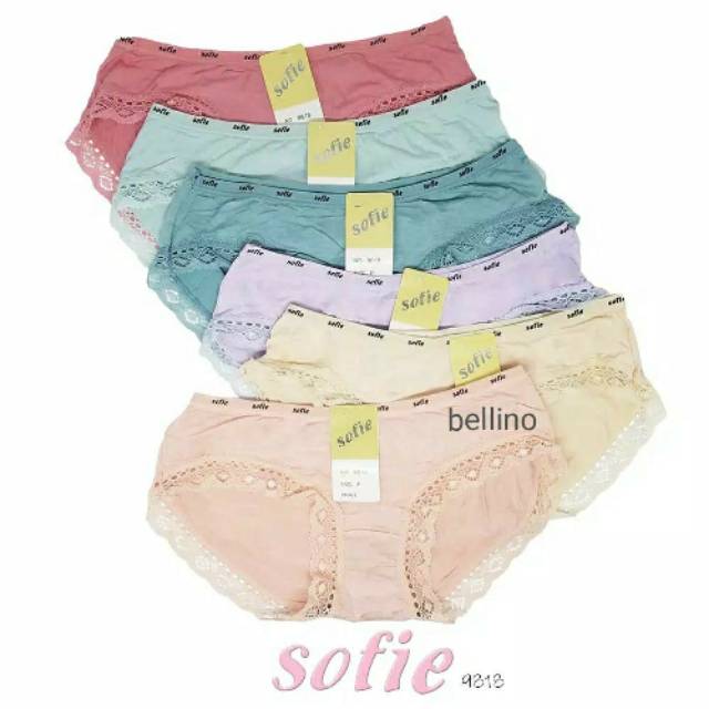 1pcs Cd Celana Dalam Cewek Pakaian Dalam Wanita Sofie 9818 Mini Renda Super Lembut Allsize