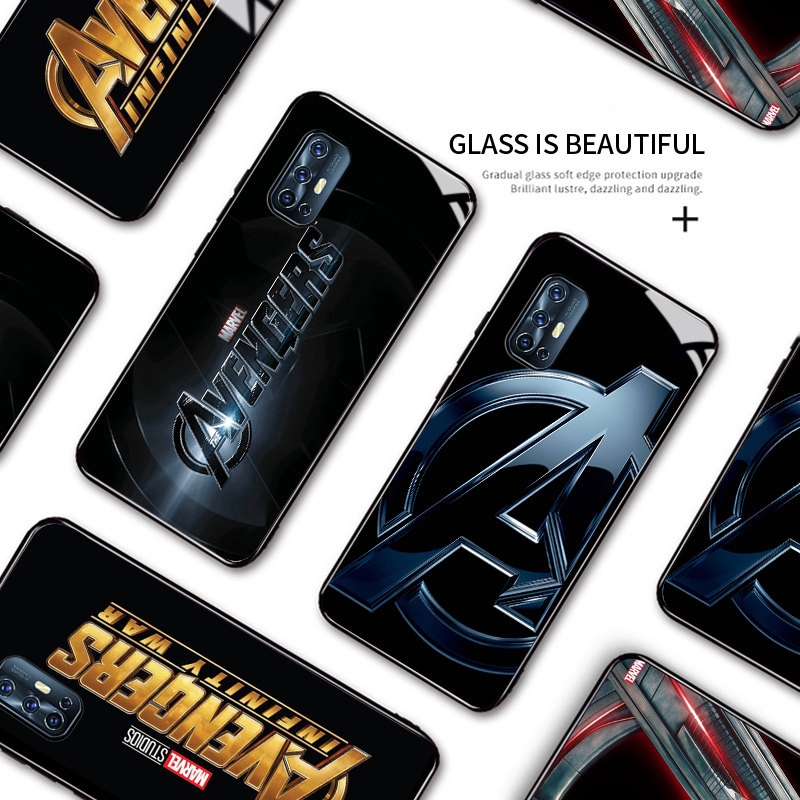 Casing Tempered Glass Motif Tulisan Marvel The Avengers