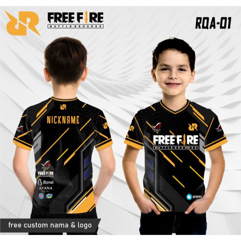 Baju Jersey RRQ FREE FIRE esport kaos jersey anak |  FF