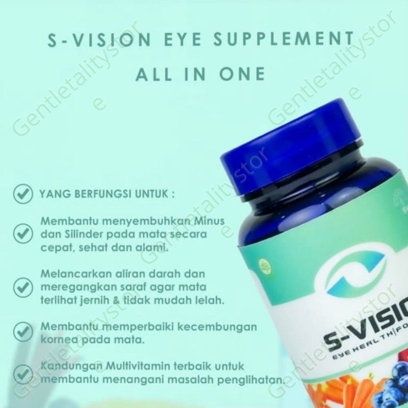 S-VISION Suplemen Mata Minus Silinder Plus Terbaik 100% Original