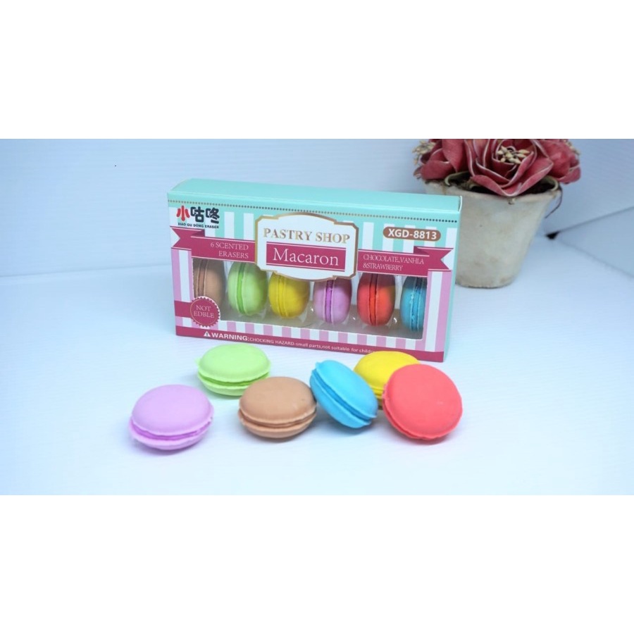 

TERMURAH!! PENGHAPUS LUCU BENTUK MAKARON KARET ISI 6 PCS UNIK IMPORT