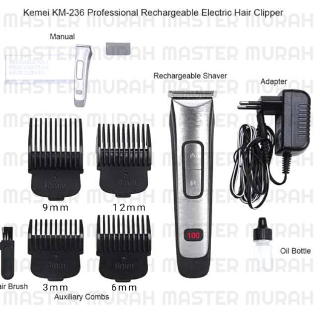 Alat Cukur Rambut Shaver Kumis Cukuran Jenggot KEMEI KM-236 Cukuran Bagus Murah