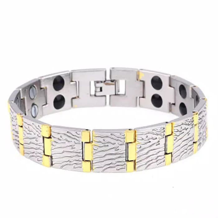 gelang kesehatan fashion magnet titanium silver pria wanita import berkualitas 22