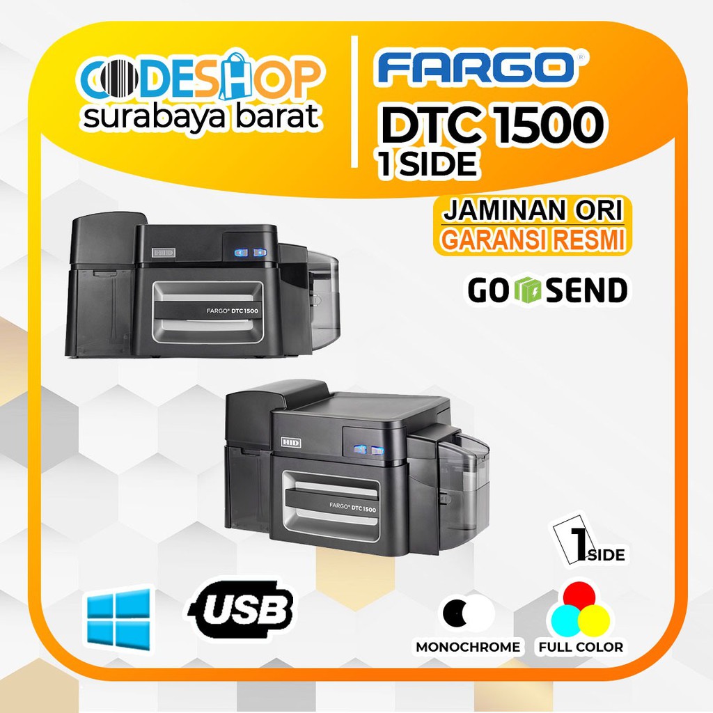 PRINTER ID CARD FARGO DTC1500 / DTC 1500 / DTC-1500 SINGLE SIDE CETAK KARTU KARYAWAN - MEMBER