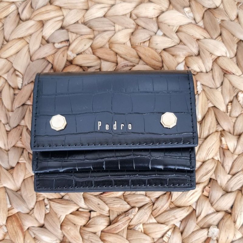 3.3 SALE | PDRO Croc-Effect Embossed Leather Card Holder