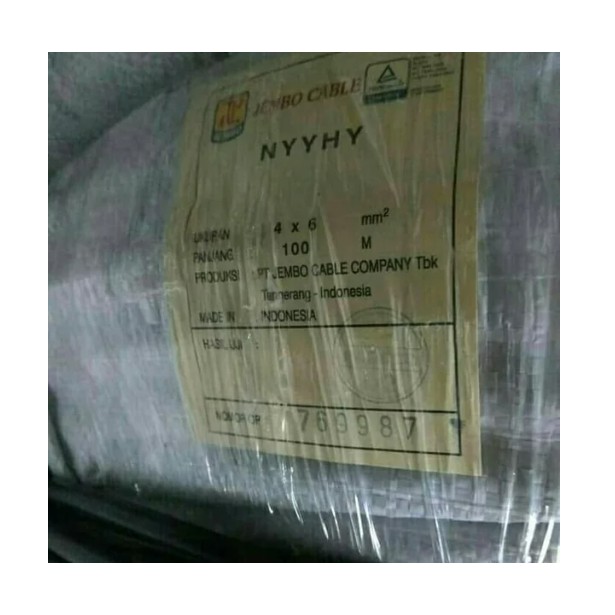 Kabel NYYHY / Kabel Serabut 4x4mm / 4x4 mm Hitam Jembo Meteran