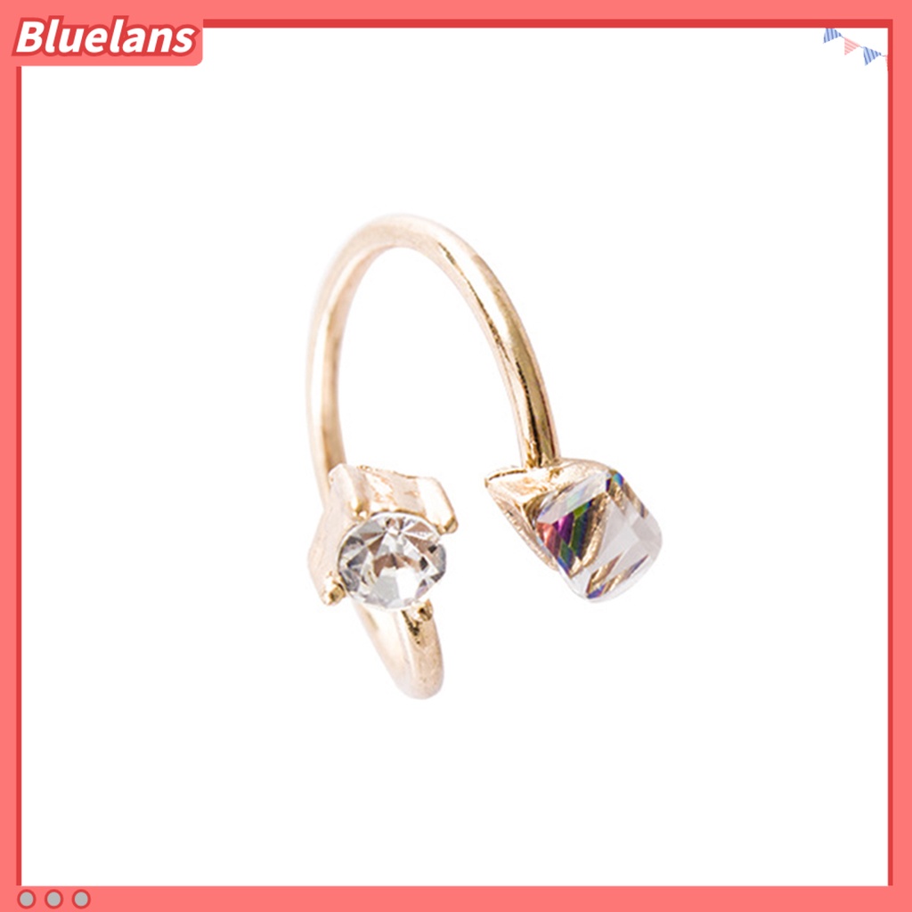 Bluelans Ring Fade Resistant Multicolor Rhinestone Alloy Adjustable Finger Rings