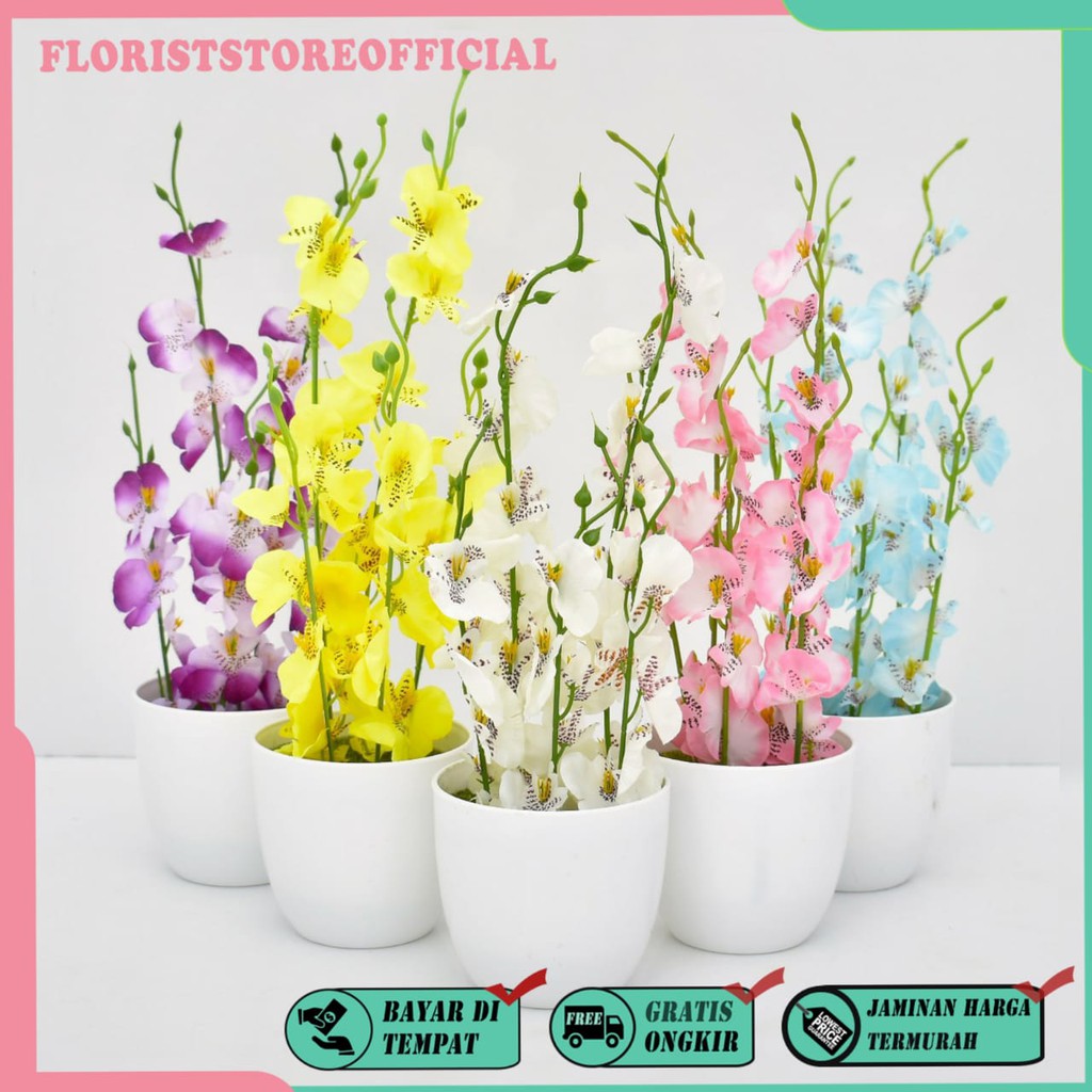 COD BUNGA PLASTIK BUNGA PAJANGAN IMITASI BUNGA ARTIFISIAL BUNGA ANGGREK TANAMAN HIAS PLASTIK BP8833